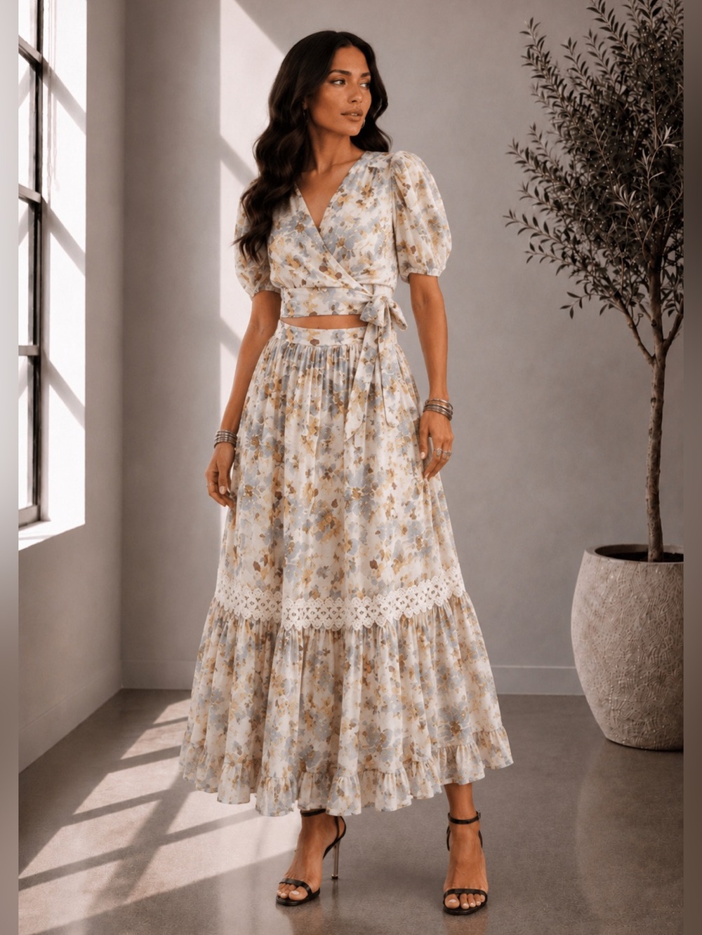 506. Garden Whispers Floral Two-Piece Set